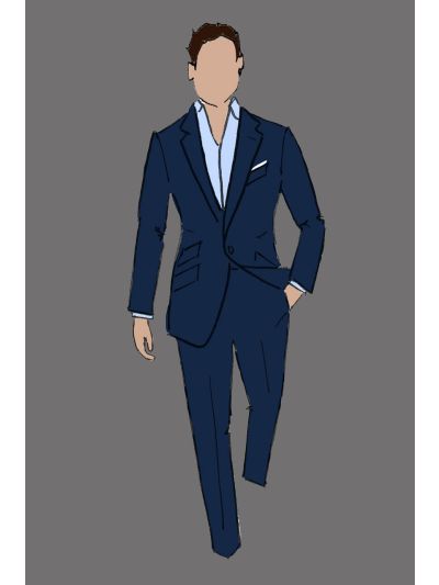 182206 - Uniform Pant Male Herringbone Navy (Banquet)